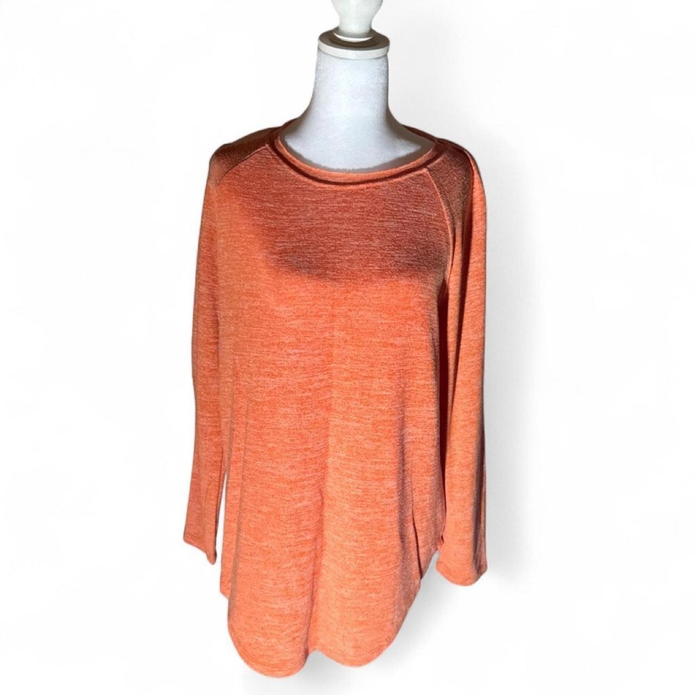 SHEIN Orange Heathered Long Sleeve Top Size M